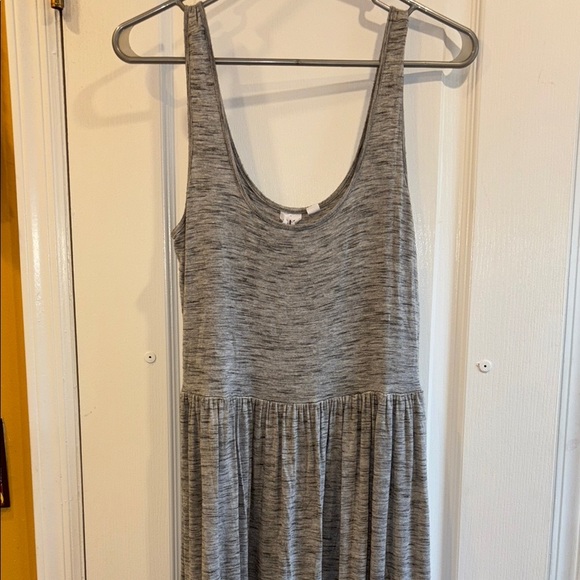 GAP BRAND GRAY HEATHERED TANK DRESS GATHERS AT WAIST GREAT SUMMER POP OVER DRESS - Picture 1 of 7